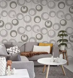 Wallpaper circles in the kitchen interior