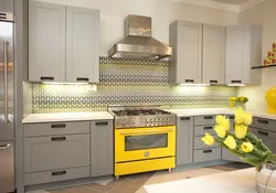 Yellow Apron In The Kitchen Interior