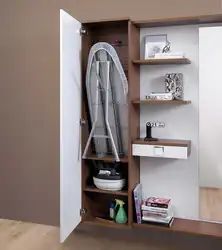 Ironing board in the bedroom interior