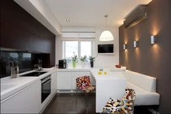 White Sofa In The Kitchen Interior