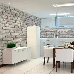 White stone in the kitchen interior