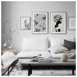 Paintings for white living room interior