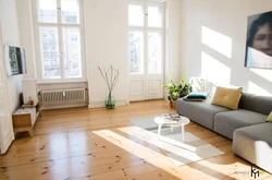 Light wood in the living room interior