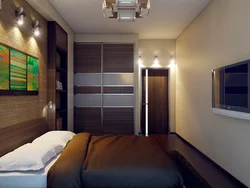 Narrow Wardrobe In The Bedroom Interior