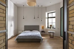 Loft lamps in the bedroom interior