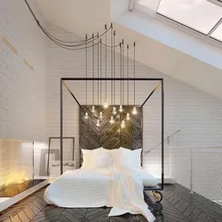 Yotoqxonaning ichki qismidagi loft lampalar