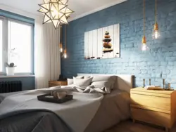 Loft lamps in the bedroom interior