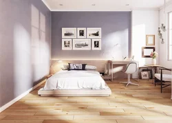 Bedroom interior with light laminate