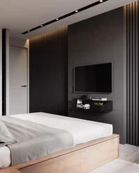 White Slats In The Bedroom Interior