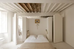 White Slats In The Bedroom Interior