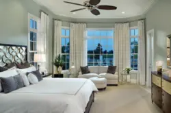 Bedroom interior with 4 windows