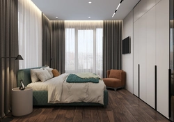 Bedroom Interior With 4 Windows