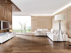 Living room interior with white laminate