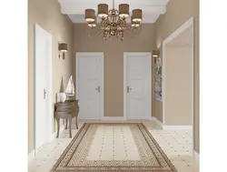 Beige porcelain tiles in the kitchen interior