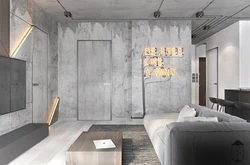 Living room color concrete in the interior