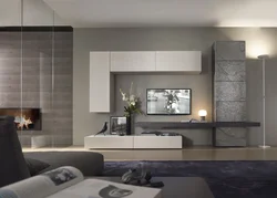 Living room color concrete in the interior