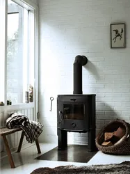 Cast iron stoves in the living room interior