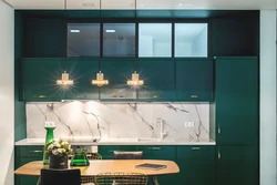 Black glass in the kitchen interior