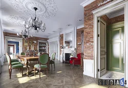 Loft living room interior with classics
