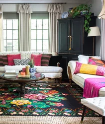 Soviet Carpet In The Living Room Interior