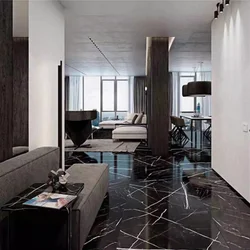 Brown marble in the living room interior