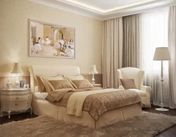 Classic paintings in the bedroom interior