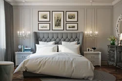 Classic paintings in the bedroom interior