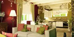 Mətbəx Interyerində Tünd Qırmızı Divan
