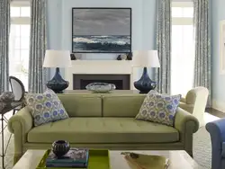 Pistachio Sofa In The Living Room Interior