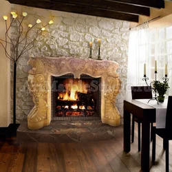 3D fireplace in the living room interior