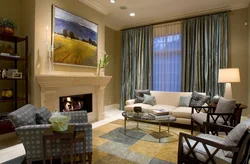 3D fireplace in the living room interior