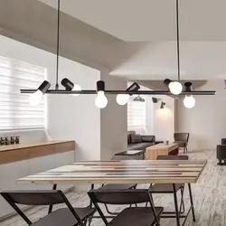 Mətbəx interyerində loft çilçıraq
