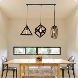 Mətbəx interyerində loft çilçıraq