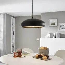 Loft chandelier in the kitchen interior