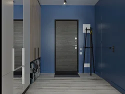 Blue Door In The Hallway Interior