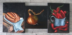 Triptych Paintings For Kitchen Interior