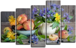 Triptych paintings for kitchen interior