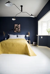 Mustard Bed In The Bedroom Interior