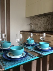 White Dishes In The Kitchen Interior