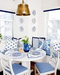 White dishes in the kitchen interior