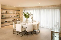 Round wall in the kitchen interior