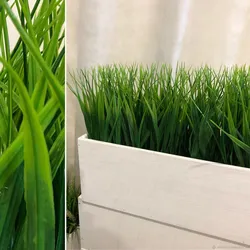 Artificial grass in the bathroom interior