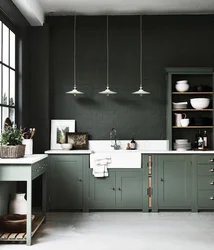 Green Loft Kitchen In The Interior