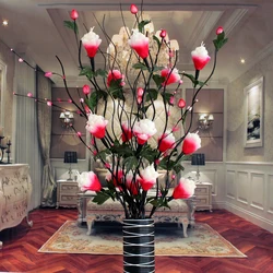 Artificial flowers for bedroom interior