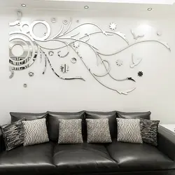 Mirror stickers in the kitchen interior