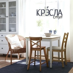 Mətbəx interyerində IKEA stulları