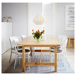 Mətbəx interyerində IKEA stulları