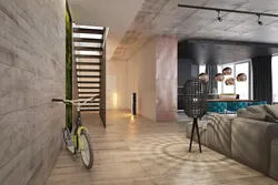 Hallway under concrete in the interior