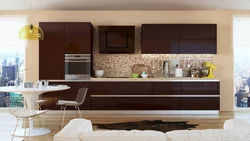 Mocha color in the kitchen interior