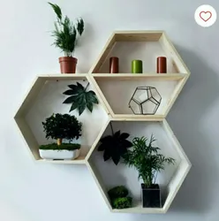 Honeycomb shelves in the kitchen interior